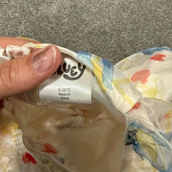 Bluey Theme Heart Accent Fancy Party Dress Sz S (6-7) - Picture 5 of 5